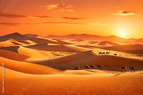 Sunset  sand  desert  camel  HD wallpaper