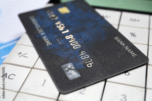 Credit card with calculator...