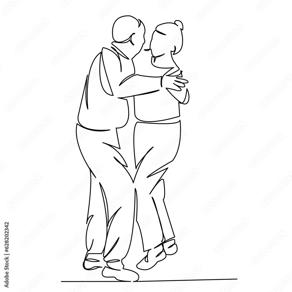 Fototapeta premium elderly couple dancing leisure time of old people