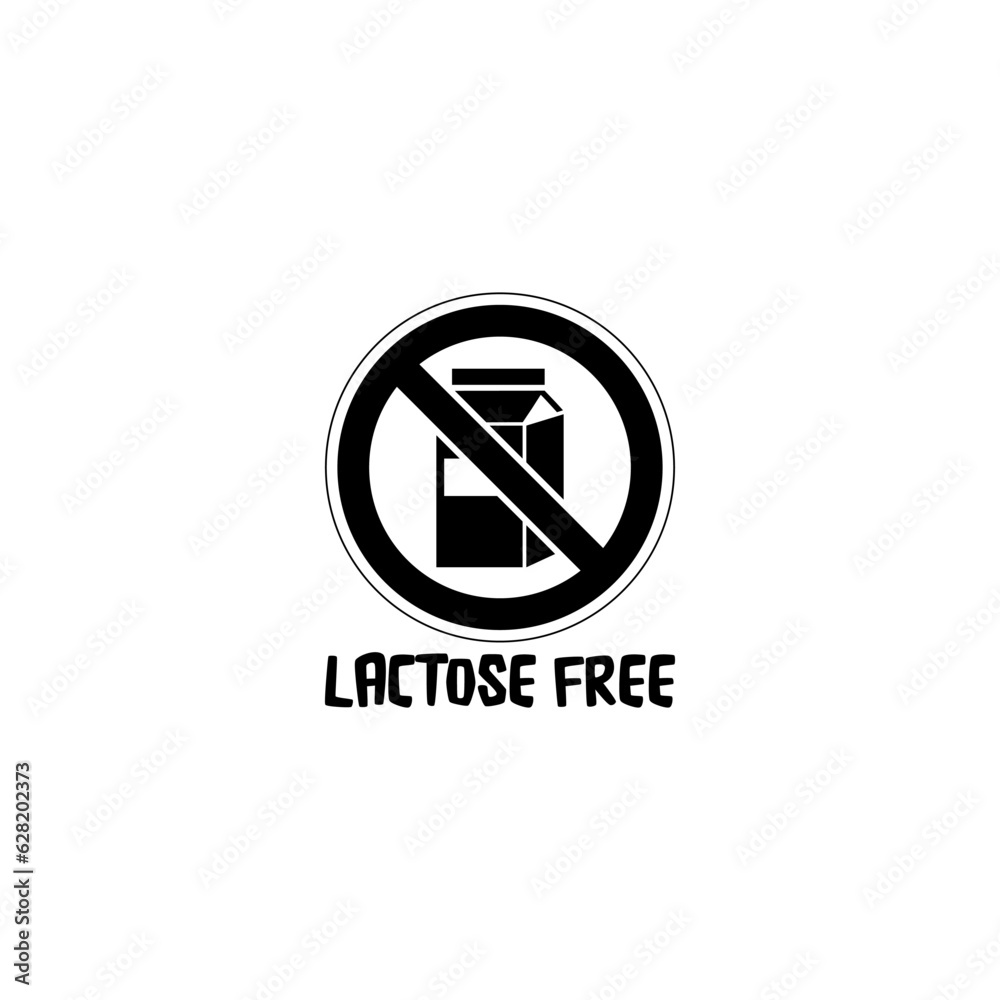 Lactose free sign, icon, logo isolated on white background Lactose free sign, icon, logo isolated on white background