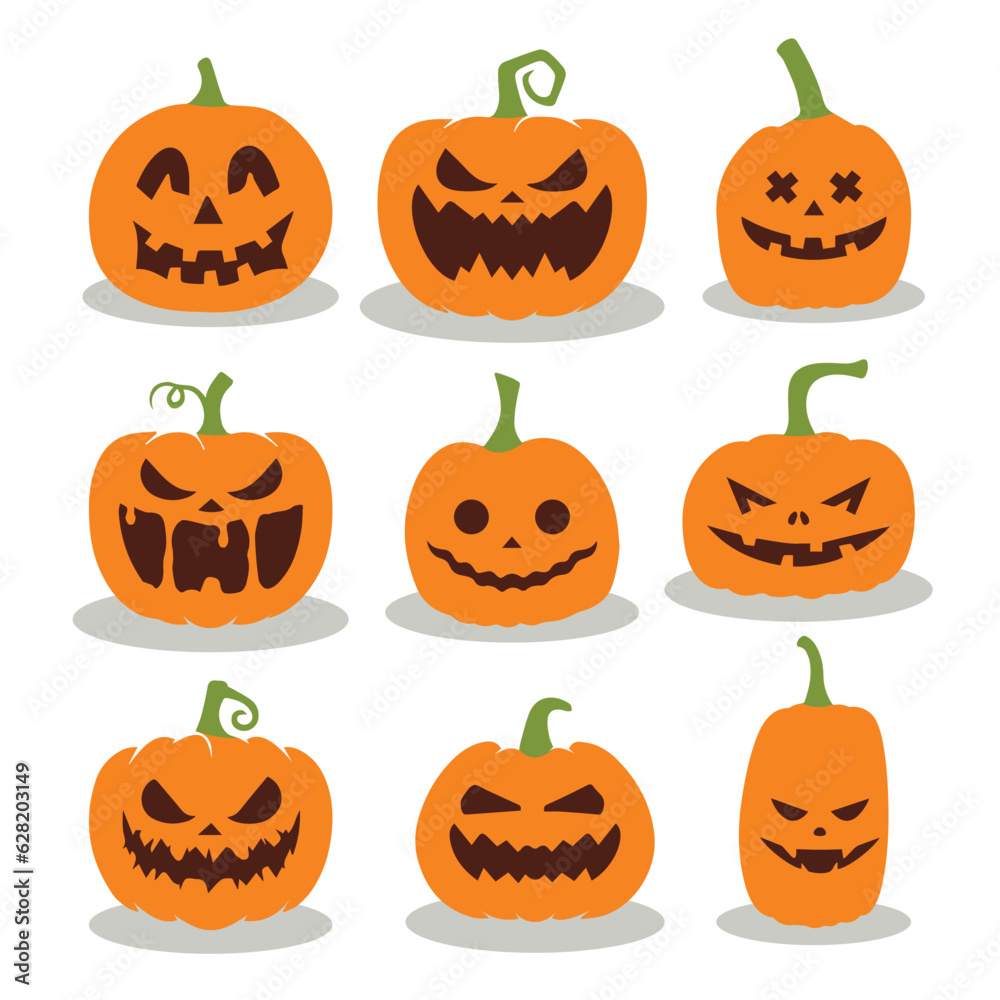Halloween pumpkin with happy face. Vector cartoon Illustration. Halloween pumpkin with happy face. Vector cartoon Illustration.