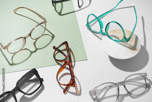 Many different stylish eyeg...