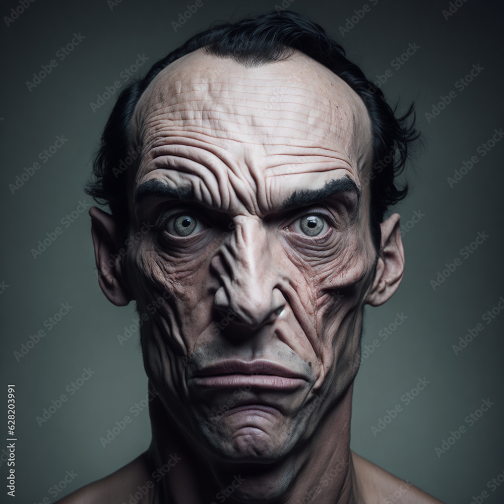 A man with a deformed face A man with a deformed face