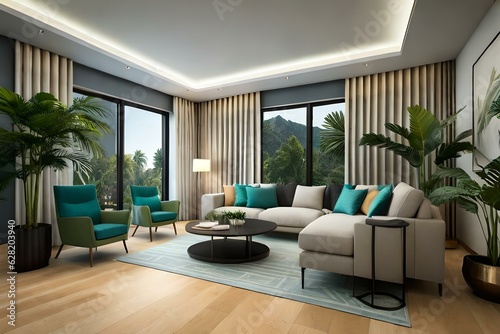 modern living room with sofa