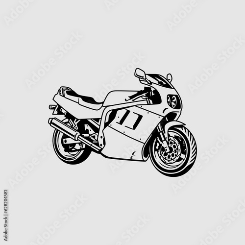 old sport motorbike vector on white background. use for illustration or t shirt design. vector art. automotive illustration