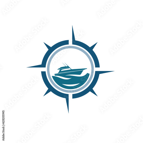 Adventure ship logo design creative idea