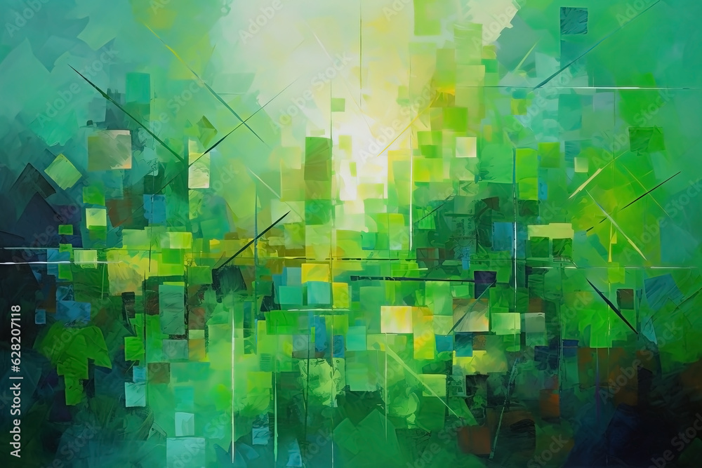 Abstract art background, green painting. Motion and energy wallpaper. Ai generated Abstract art background, green painting. Motion and energy wallpaper. Ai generated
