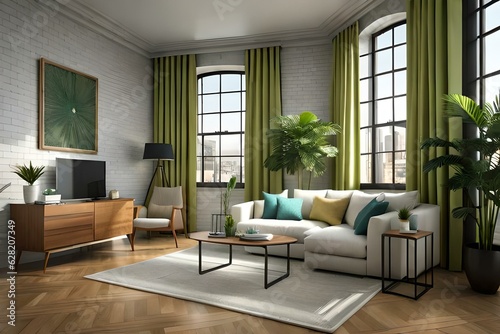 modern living room with sofa, modern living room © zooriii arts