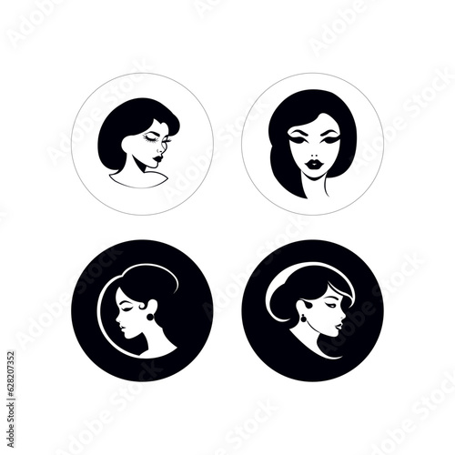 logo with a girl for a cosmetologist, beauty salon