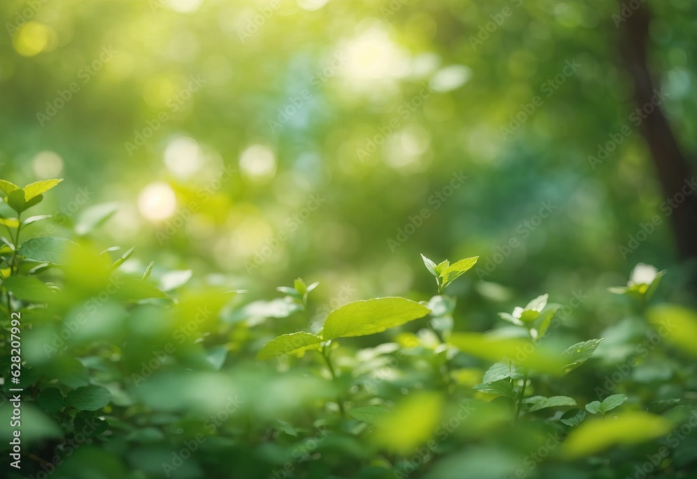 Beautiful natural spring summer defocused panoramic background frame with fresh juicy foliage and bokeh outdoors in nature Beautiful natural spring summer defocused panoramic background frame with fresh juicy foliage and bokeh outdoors in nature