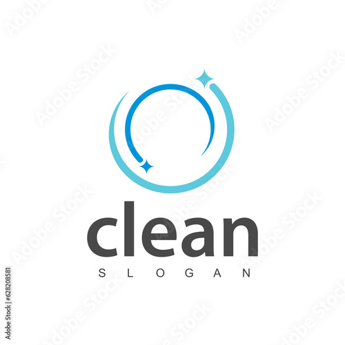 Wash, laundry, cleaning company abstract business logo. Sparkle star, Housekeeping, shine, cleaner icon.
