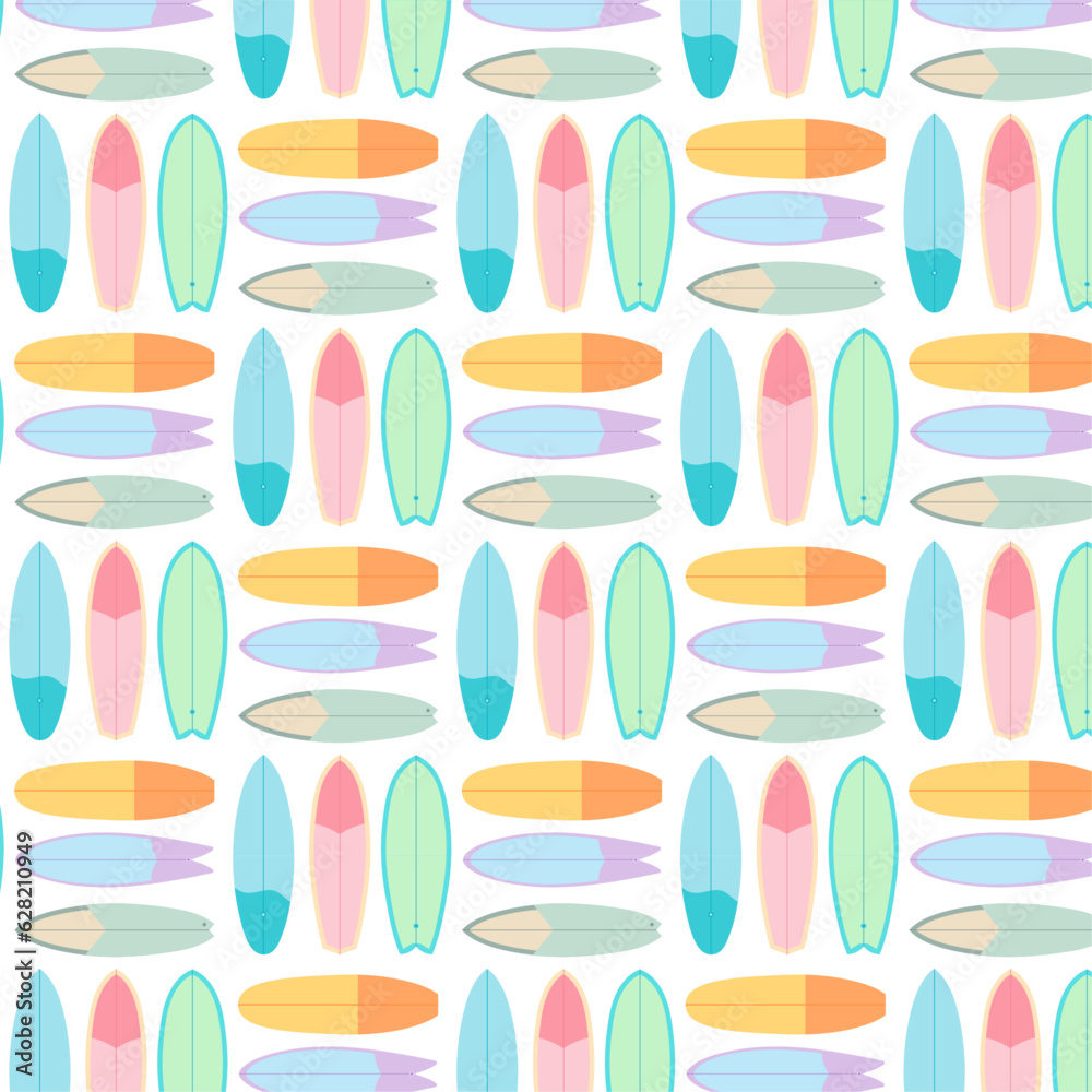 Fototapeta premium Surfboards seamless pattern. Surfing. Background, pattern.