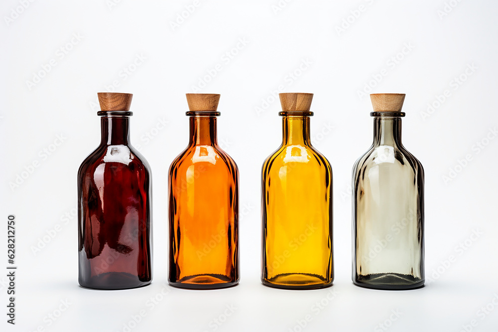 Glass bottles with wooden cork - amber glass bottles Glass bottles with wooden cork - amber glass bottles