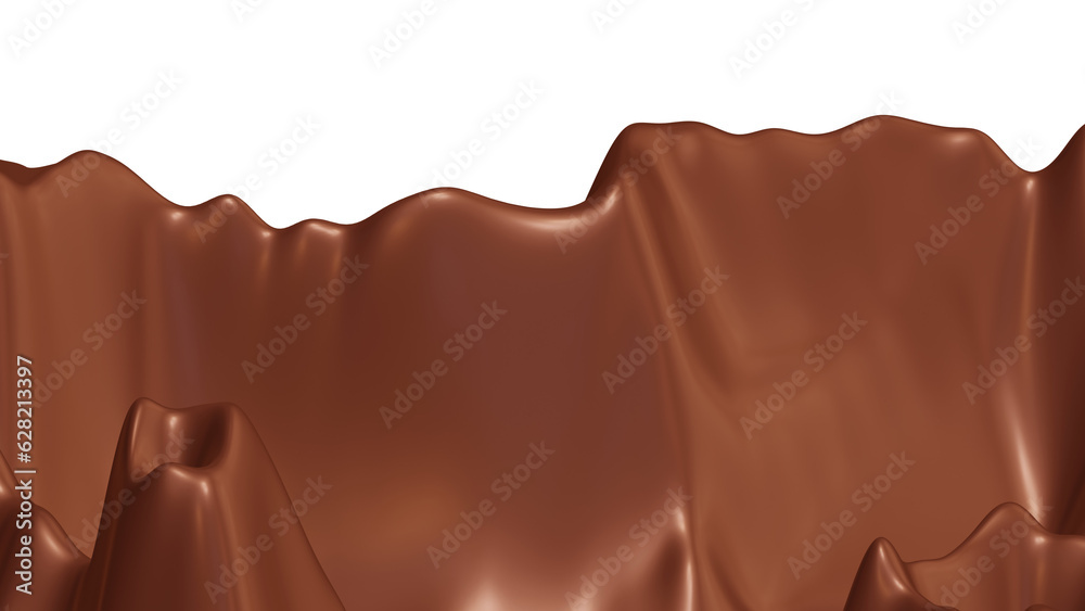 Naklejka premium Realistic dark chocolate in 3d rendering for food concept