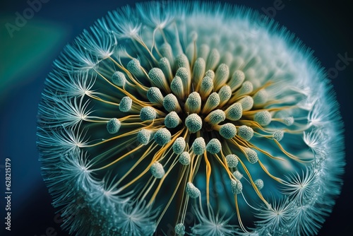 A close up view of a dandelion flower