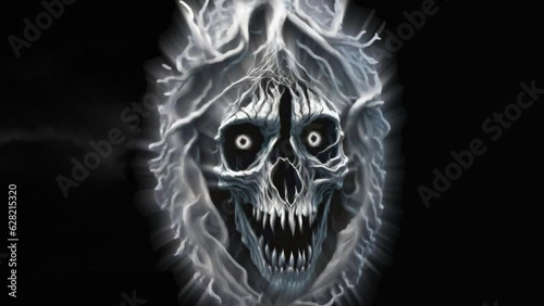 Halloween skeleton ghost infinite loop 10 seconds 4K resolution
