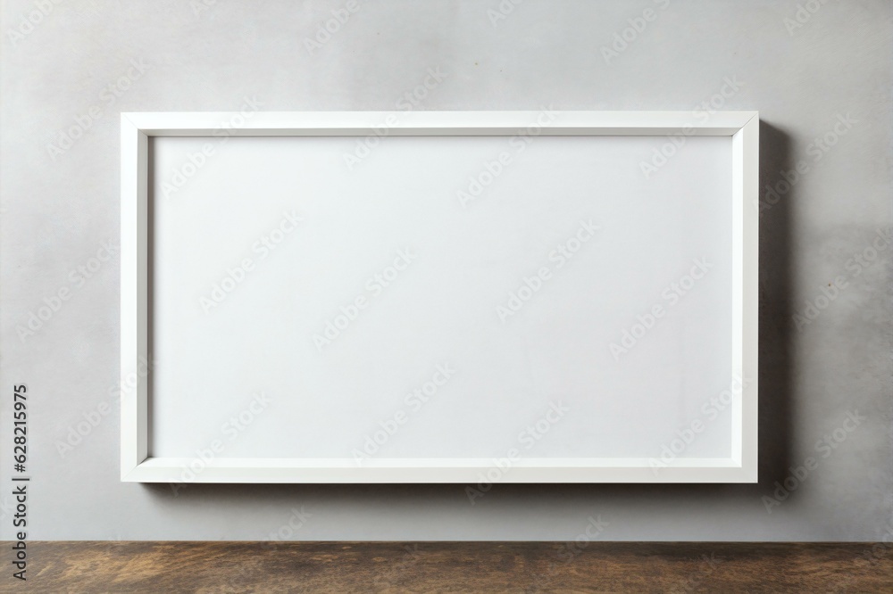 Horizontal White Frame Canvas Mockup, Generative AI Horizontal White Frame Canvas Mockup, Generative AI
