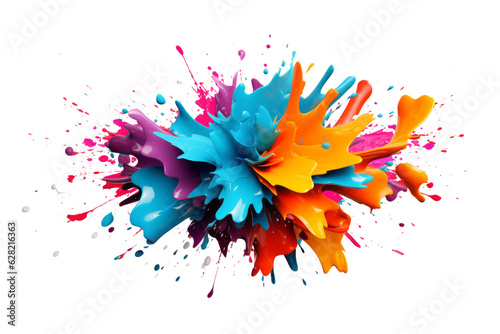 Splash of color isolated on transparent background , generative ai