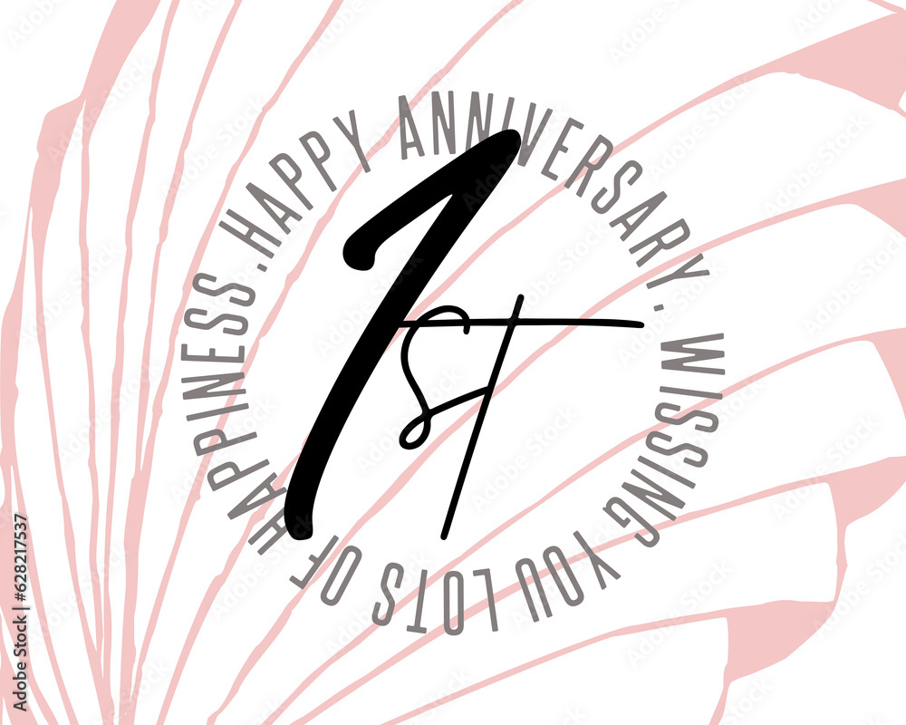Happy first Anniversary writing with heart background, colorful, cheerfull, invitation card, celebration banner.
first anniversary celebration Happy first Anniversary writing with heart background, colorful, cheerfull, invitation card, celebration banner.
first anniversary celebration