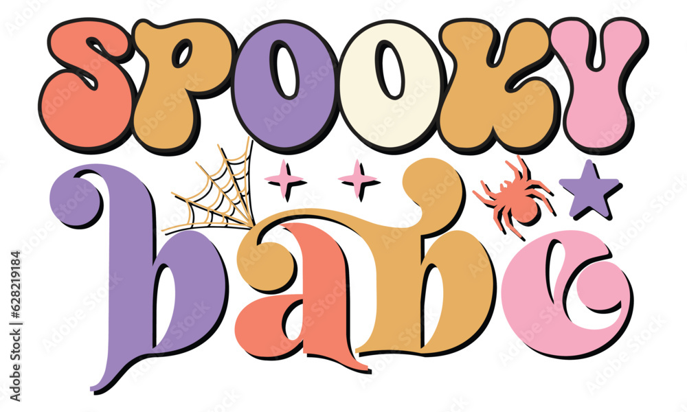 Fototapeta premium Spooky babe Retro SVG