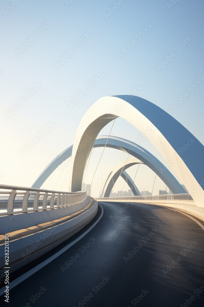 empty road with modern bridge