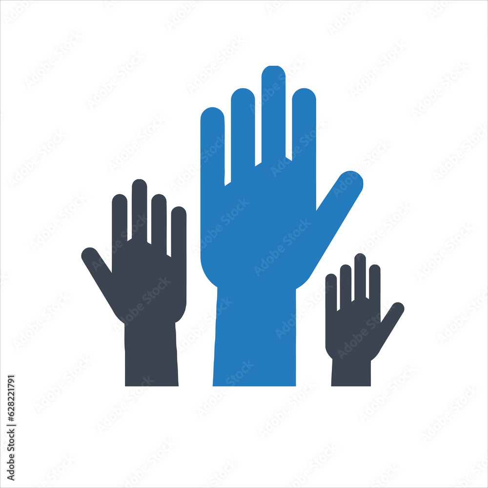 Group of raised hands / Election / Question icon Group of raised hands / Election / Question icon