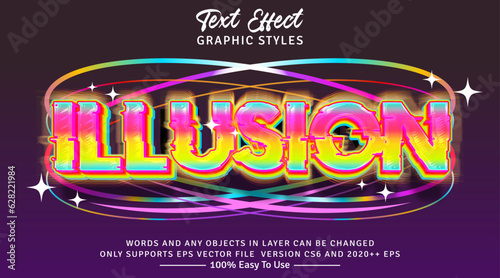 Illusion colorful gradient text style effect