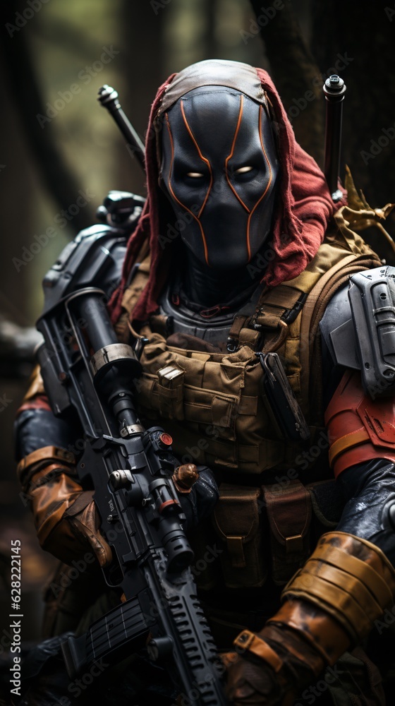 Generative Ai. Masked warrior
