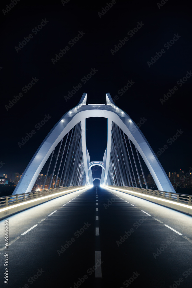 Obraz premium empty road with modern bridge