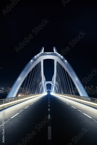 empty road with modern bridge © kalafoto