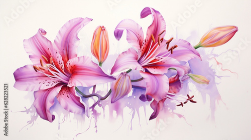 watercolor beautiful flowers