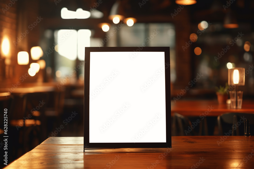 Cozy Cafe with Blank Canvas. Generative AI Cozy Cafe with Blank Canvas. Generative AI