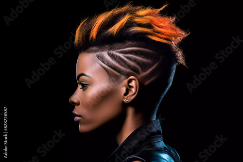 Amazing women's hairstyle in the style, Generative AI