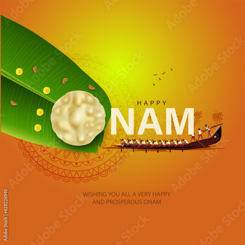 happy Onam celebration greetings. abstract vector illustration