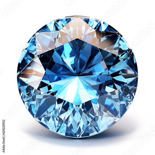 blue diamond transparent gem jewelry shiny shine luxury isolated on a transparent background made with AI generative technology