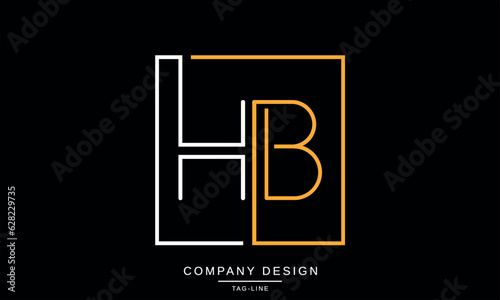 HB, BH, Abstract Letters Logo Monogram