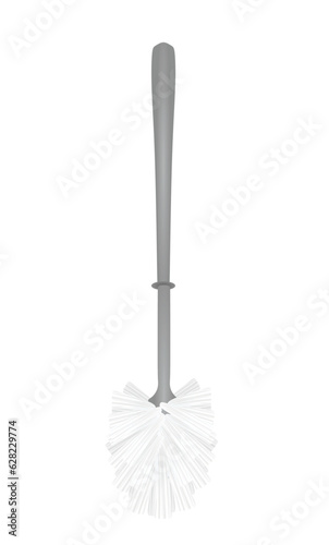 Grey toilette brush. vector illustration