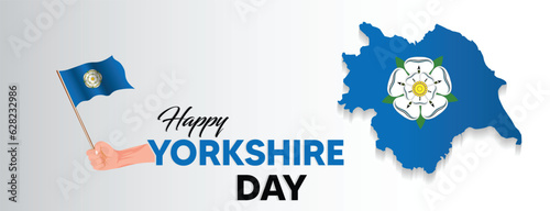 Yorkshire Day Greeting Card- 1st August, happy Yorkshire day national flag design