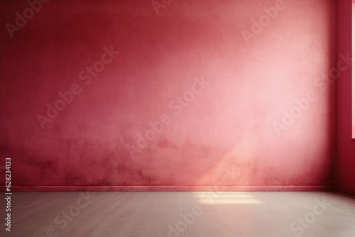 empty wall and wooden floor with glare from the window. Interior background for mockup or presentation