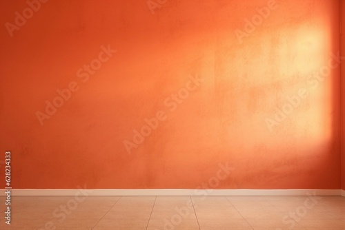 empty wall and wooden floor with glare from the window. Interior background for mockup or presentation © Lucas
