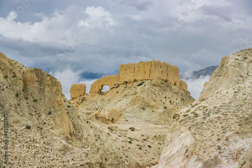 Desert Mountainous Landscape of Chosar Valley in Lo Manthang, Upper Mustang of Nepal