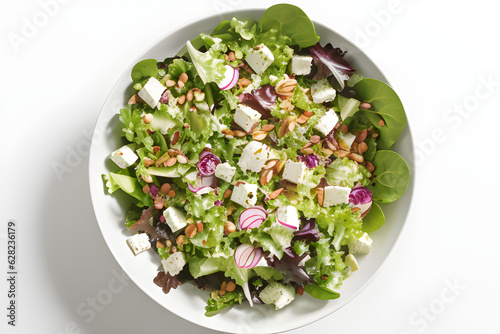 salad with arugula and cheese, generative ai