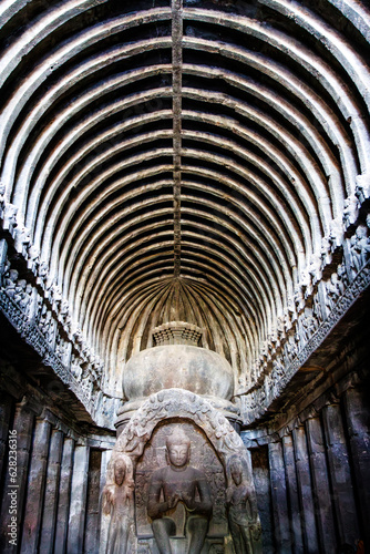 Interior of Cave 10 - Vishvakarma cave - Ellora Caves, Maharashtra, India, Asia photo