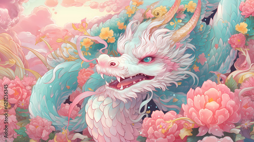 Hand drawn cartoon beautiful Chinese New Year zodiac dragon illustration  © 俊后生
