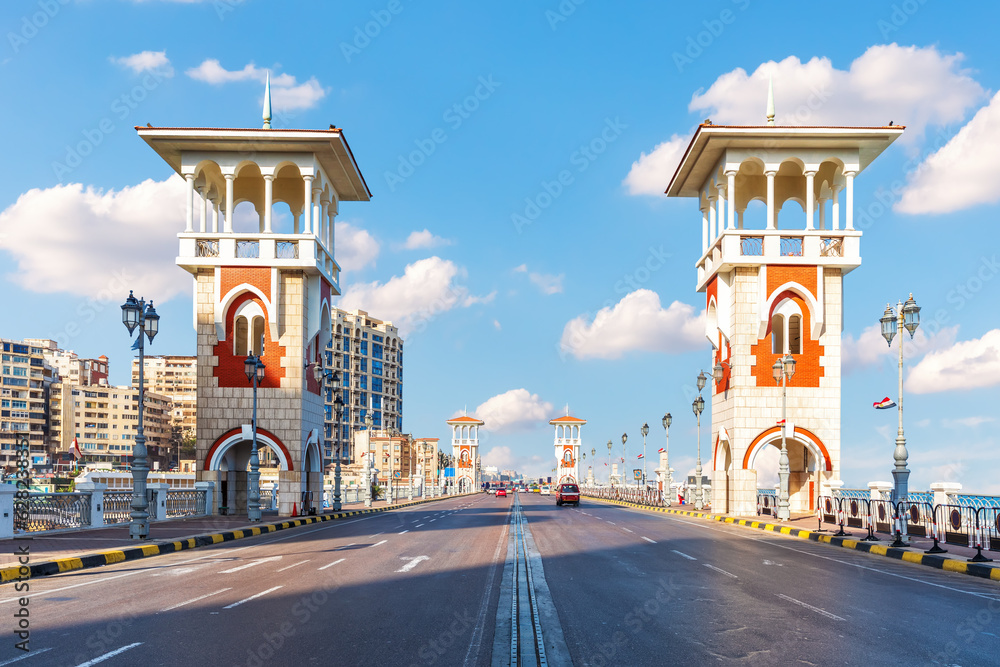 Stanley Bridge, popular architectural landmark of Alexandria, Egypt