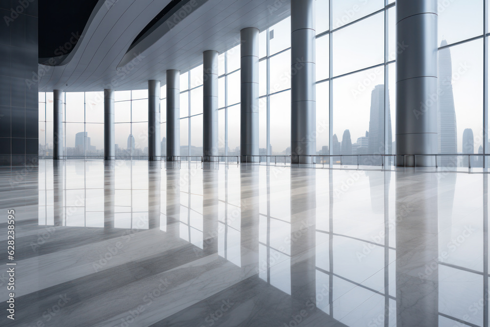 Fototapeta premium empty floor with modern building