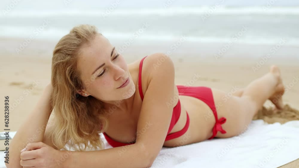 Sexy woman at the ocean beach - extreme slow motion model photography Sexy woman at the ocean beach - extreme slow motion model photography