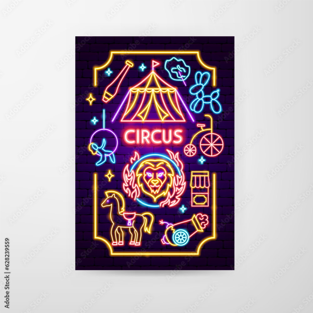 Vector Illustration of Entertainment Festival Glowing Concept. Vector Illustration of Entertainment Festival Glowing Concept.
