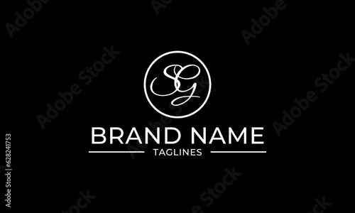 sg letter logo design template