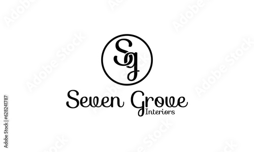 sg letter logo design template